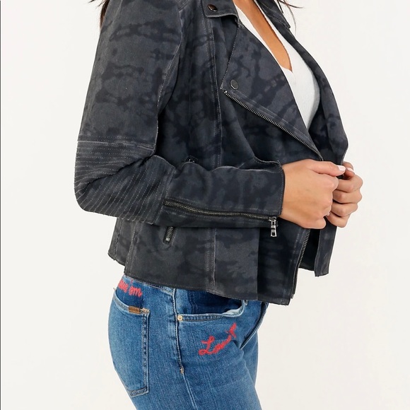 Marrakech Marni Scuba Suede Jacket - Color Black Pearl Dye Size Small - Picture 3 of 6